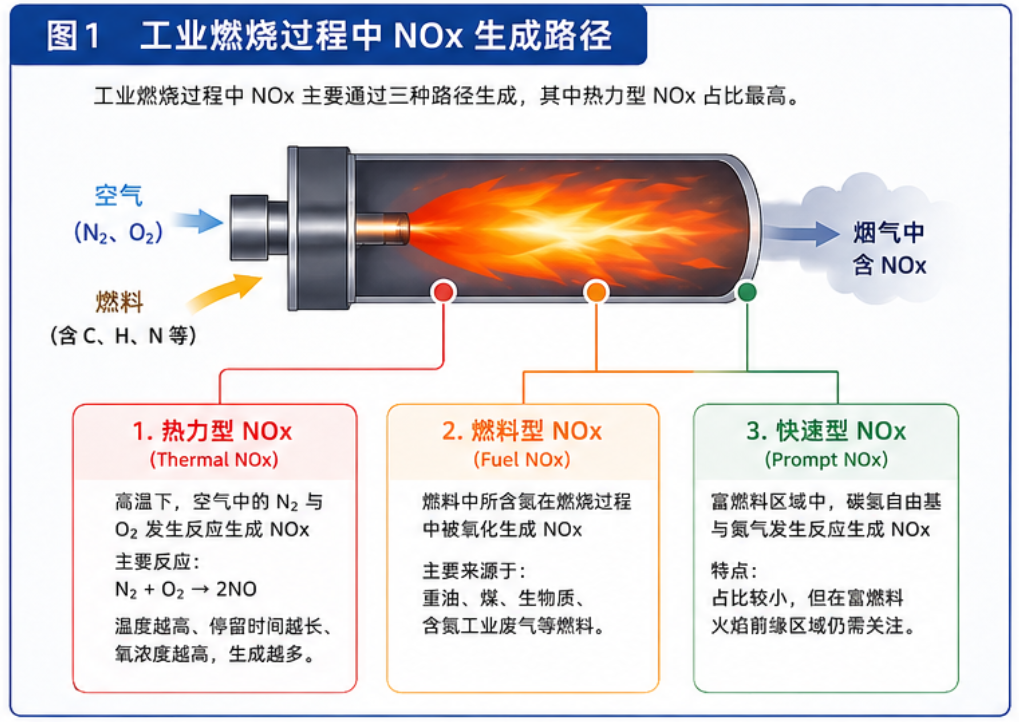 工业燃烧NOx生成路径 工业燃烧NOx生成路径